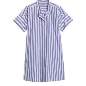 Banana Republic Blue and White Striped Shirt Dress